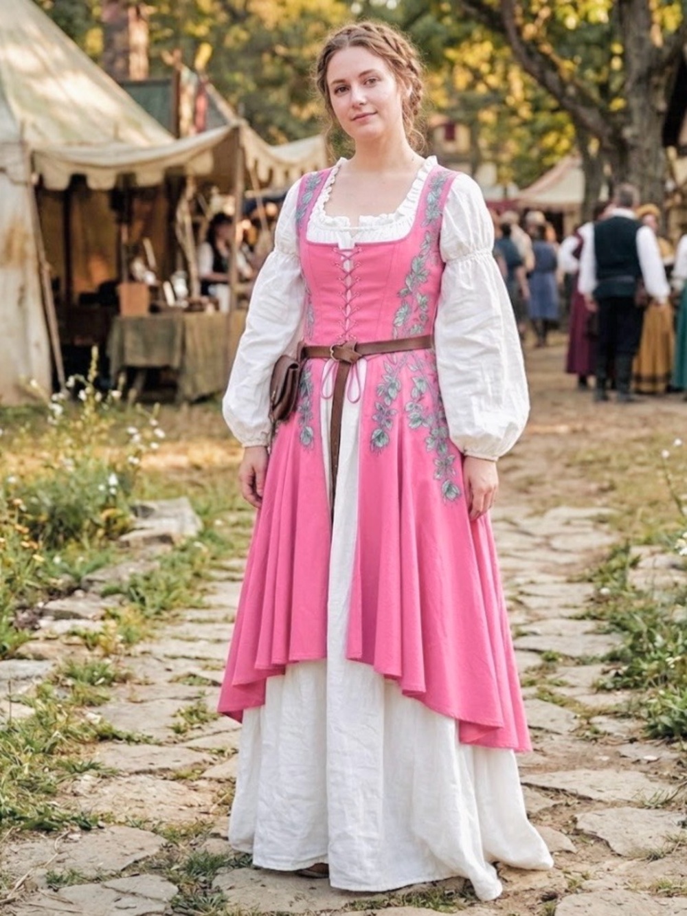 New HolyClothing Tauriel The Hobbit Maxi Corset Overdress Barbie Pink Size 2X